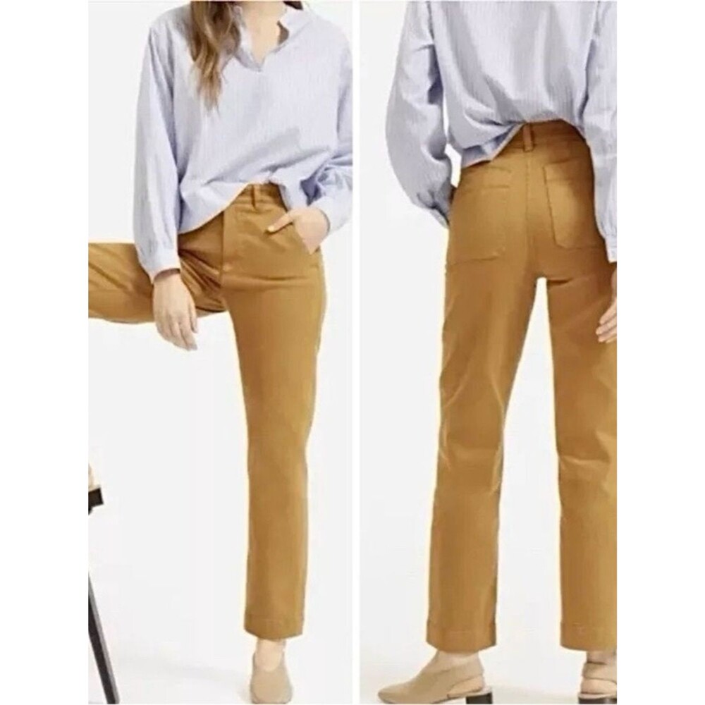 Madewell High Rise Classic Straight Twill Pants In Bronzed Lichen Size 27 | 4